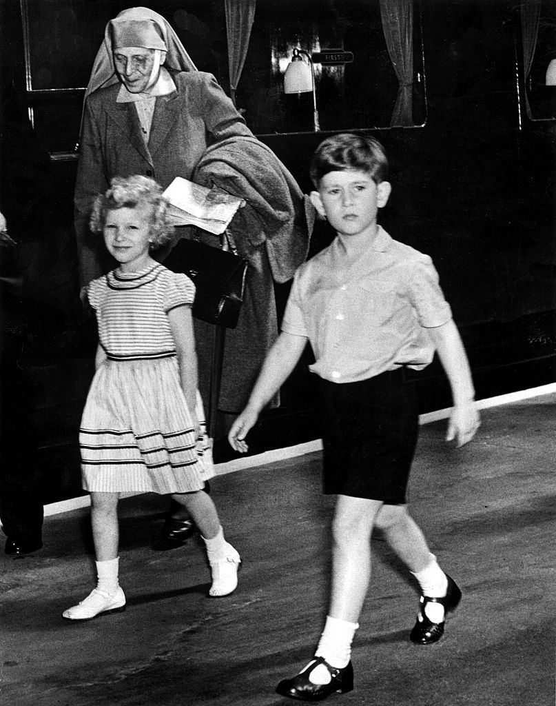 Prince Charles - The Prince of Wales with his sister Princess Anne and his grandmother Princess Andrew of Greece 
