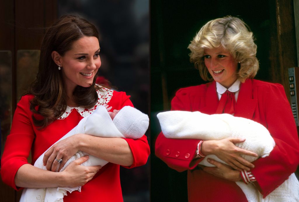 Diana hercegné és Katalin hercegné pirosban