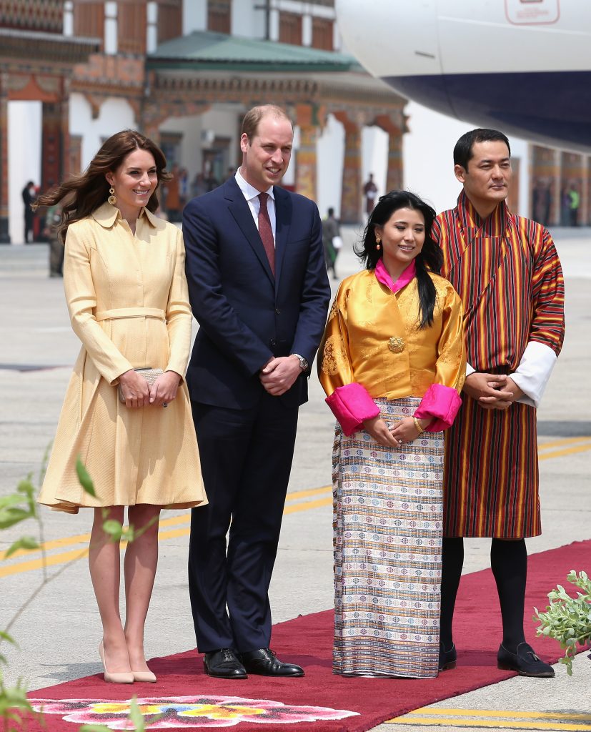 Vilmos herceg, Katalin hercegné a bhutáni király és felesége