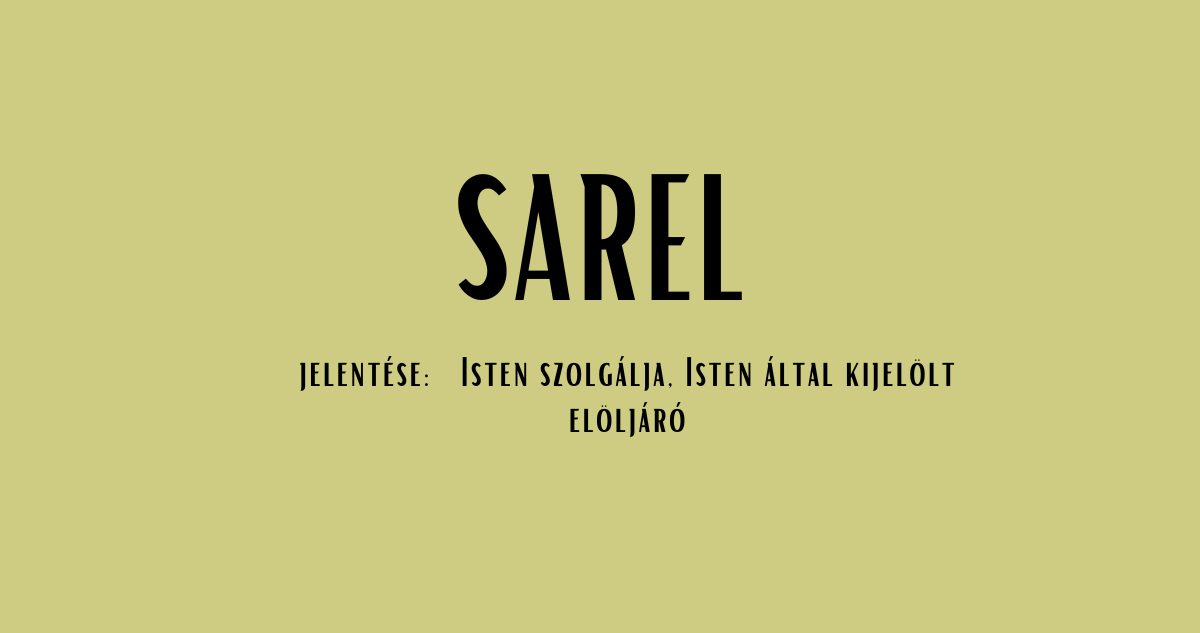 sarel név jelentése