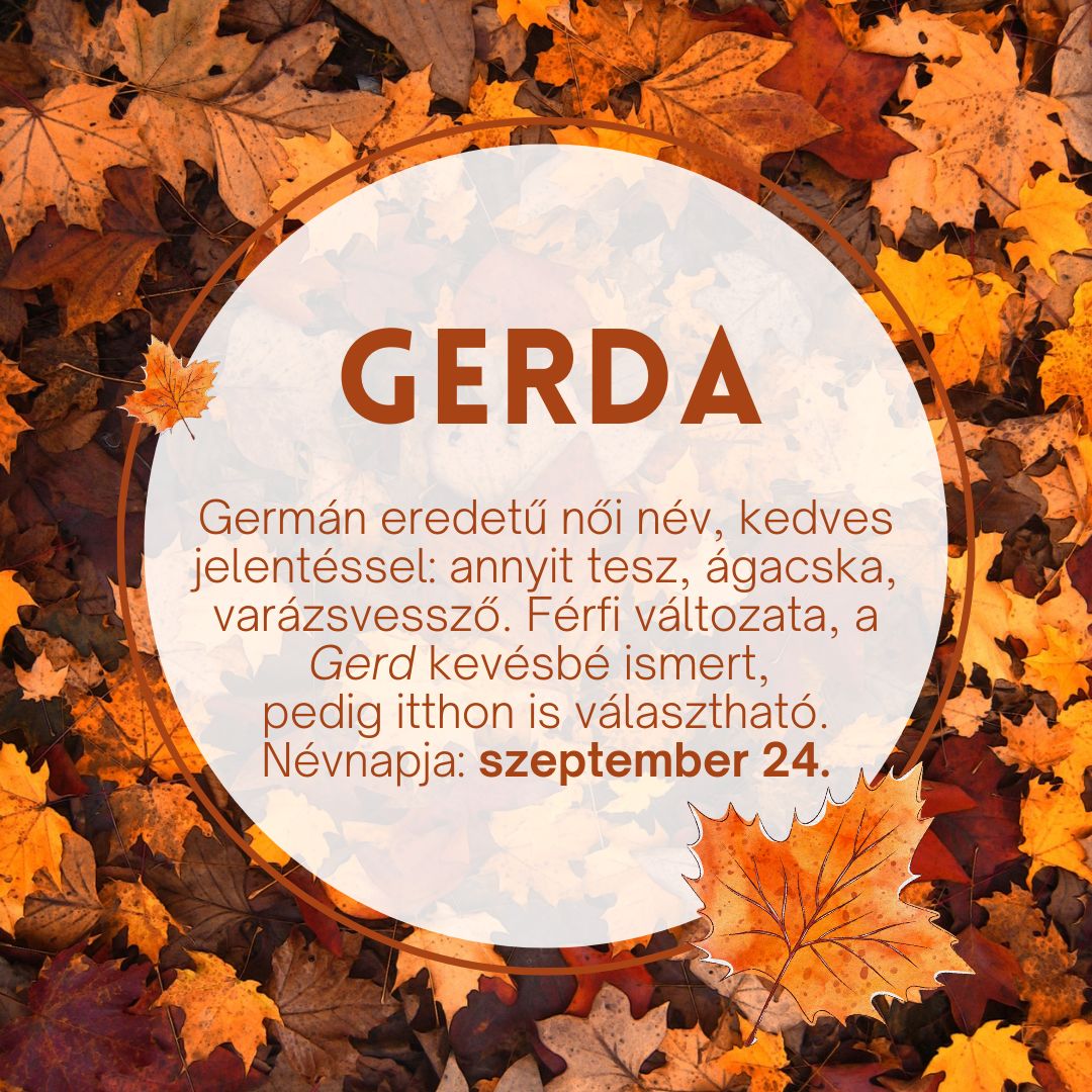 Gerda név jelentése és névnapja