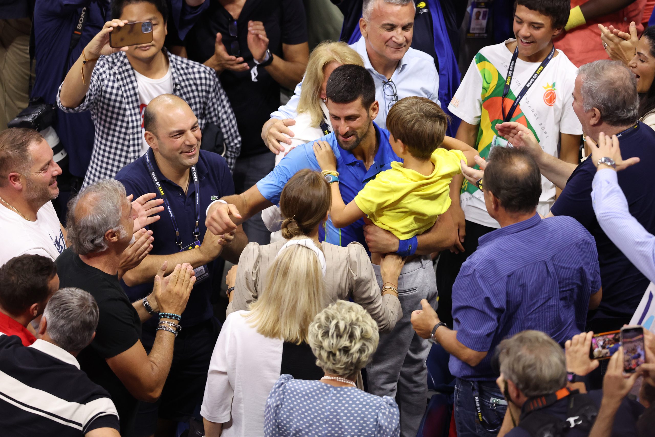 Novak Djokovic és fia Stefan