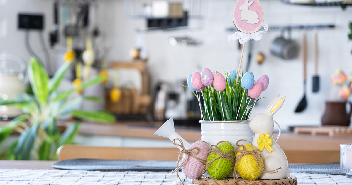 húsvéti dekoráció, tojás, nyuszi, húsvét előtti takarítás