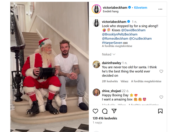 Így ünnepelt a Beckham család