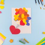 anyák napi ajándék készítése: szívecskés képeslap