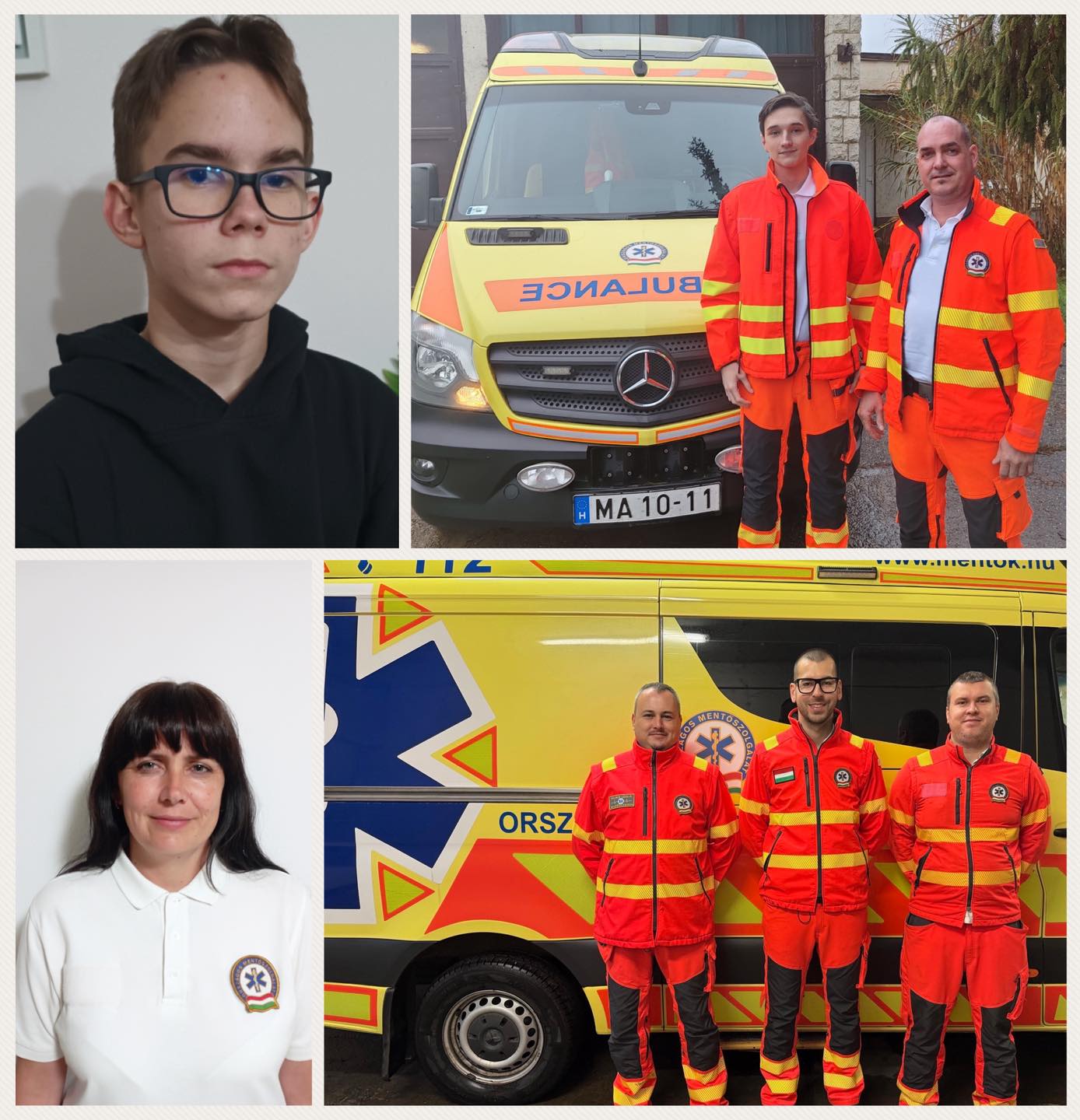 mentosok es adam - Gyerekszoba A képen a hős kisfiú, Simkó Ádám, az esetkocsi egysége, Balázs Richárd mentőtiszt, Molnár László mentőápoló, Domonkos Ádám gépkocsivezető, valamint a mentőgépkocsi bajtársai, Szűcs Máté mentőápoló és Horváth Róbert mentőtechnikus, továbbá Nagy Tamásné mentésirányító láthatók - írja Facebook oldalán az Országos Mentőszolgálat