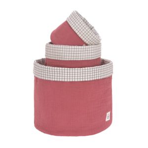 Lässig – Storage Basket Set 3db Muslin rosewood játéktároló (Kép forrása: brendon.hu)