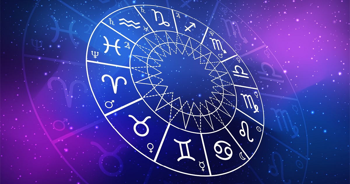 Horoszkóp ábra az állatövi jegyekkel