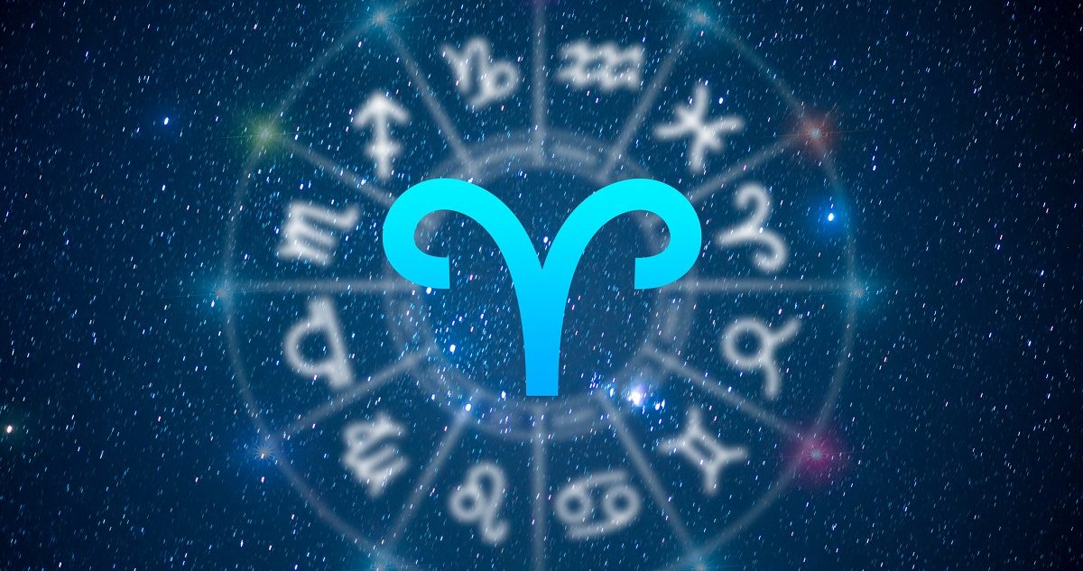 horoszkóp ábra állatövi jegyekkel, középen a Kos csillagjegy