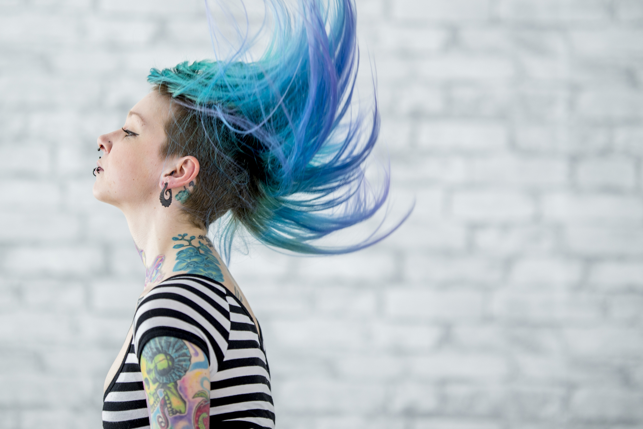 punk hajú nő
